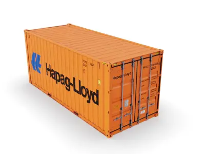 20 feet Hapag-Lloyd standard shipping container 3D model