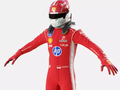 F1 Ferrari Racing Suits 2026 3D model