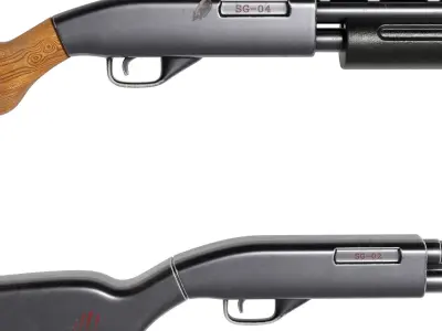 shotgun pack Low-poly 3D model