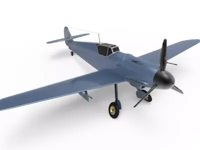 Messerschmitt Bf 109K Low-poly 3D model