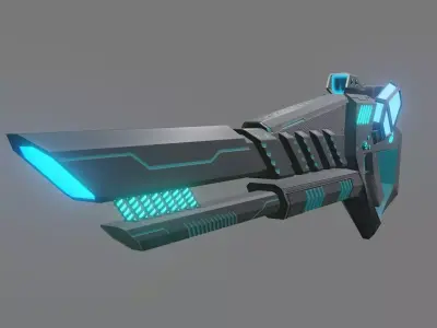 Low Poly Scifi Gun Low-poly 3D model