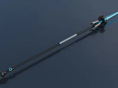 Fantasy Spear Glow 08 Game-Ready PBR Textures Included Low-poly 3D model