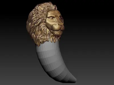 lion nail Head 3D print model