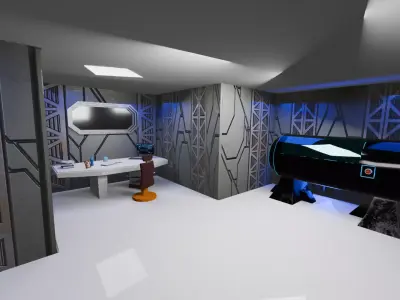 Spacecraft Exterior High Detail Sci Fi Spaceship Game Ready PBR Low-poly 3D model
