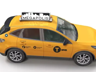 Generic SUV yellow taxi Low-poly 3D model