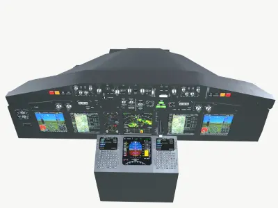Airplane Cockpit Front Panel 3D model
