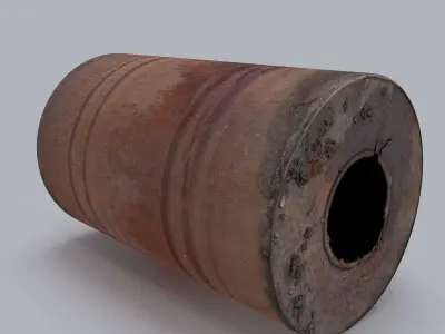 Rusted barrel  Low-poly 3D model
