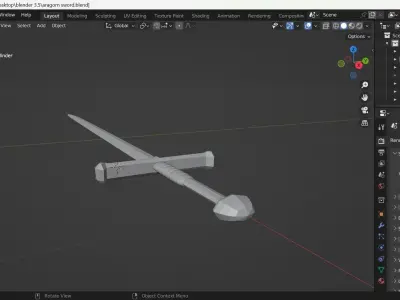 sword Free low-poly 3D model 6