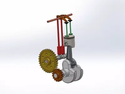 single cylinder engine 3D model