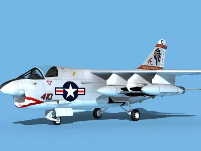 Chance Vought A-7D Corsair V024 USN 3D model