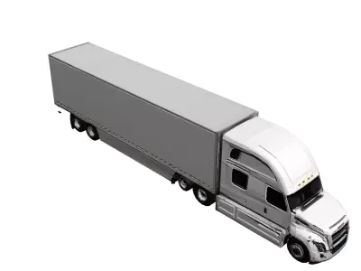 Freightliner Cascadia Low Poly Semi Truck Tractor Low-poly 3D model