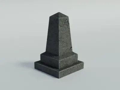 Cemetery Obelisk Low-poly 3D model