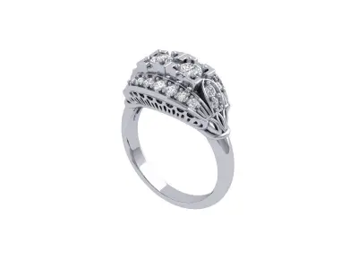 Art Deco Ring 3D print model 37