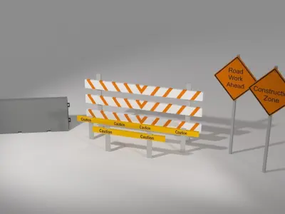 Low Poly Construction Pack Free low-poly 3D model