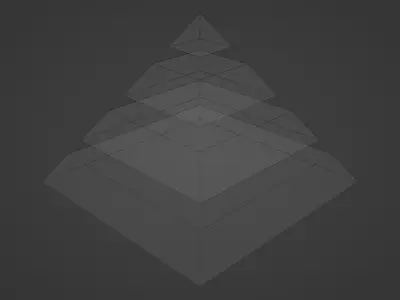 Pyramid Separated in 4 Parts Low-poly 3D model