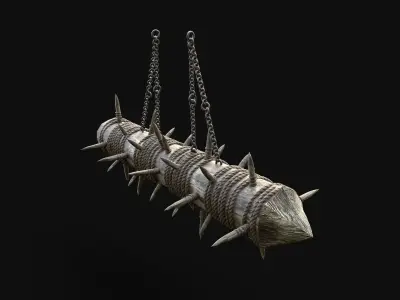 JAGGED LOG PITFALL BOOBY TRAP HUNTER DEADFALL Low-poly 3D model