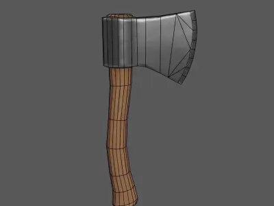 Axe Low poly PBR Simple Free low-poly 3D model