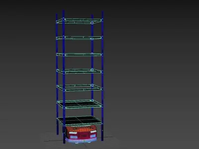 Amazon Kiva Robot With Warehouse Rack 3D model