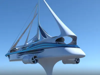Futuristic Yacht 01 3D model