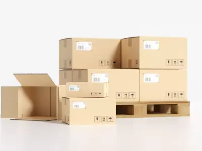 Brown Paper Box - Cardboard box Low-poly 3D model