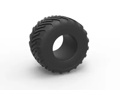 Monster Jam tire 23 Scale 1 to 25 3D print model
