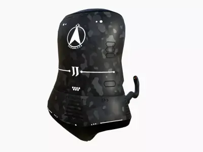Jetpack J09 Black Camouflage - SciFi Character Design Low-poly 3D model