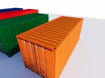 40 and 20 feet Container Model Parametrized  3D model