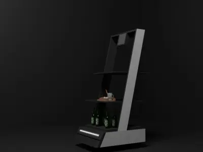 delivery robot Low-poly 3D model