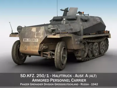 SDKFZ 250 - Halftruck  - PzGrenDiv 3D model