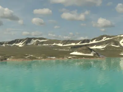 Volcanic Caldera With Lakes PBR environment 3D model