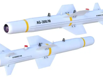 AG-300M MIssile Low-poly 3D model