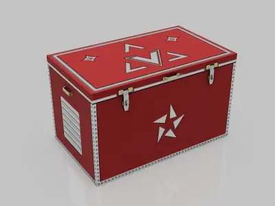 Trunk box with stars Low-poly 3D model