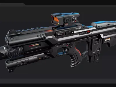 AK5 - MachineGun Low-poly 3D model
