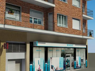 Building apartment in city Low-poly 3D model