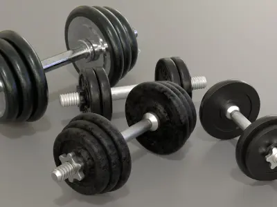 High Quality Dumbbell Set 3D Asset  3D model