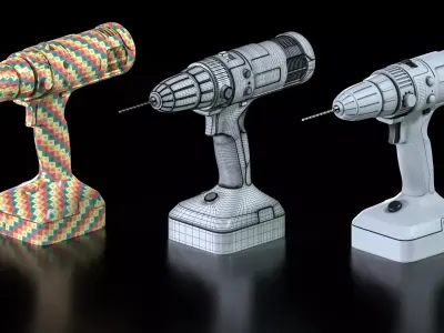 Hammer-Drill Low-poly 3D model