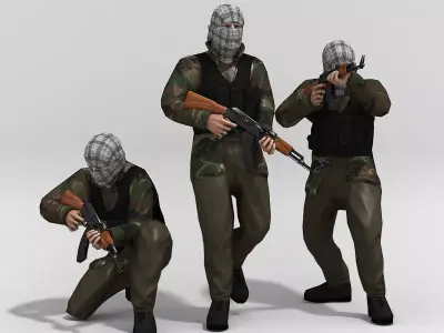 Civil Fighter Low-poly 3D model