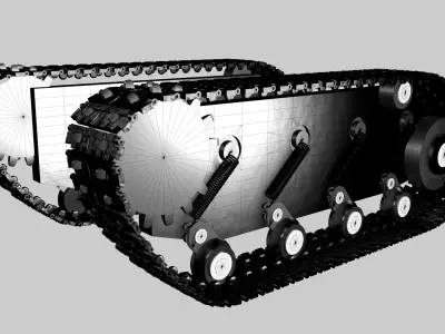 Tank Tread Tracks - Rigged and animated 3D model
