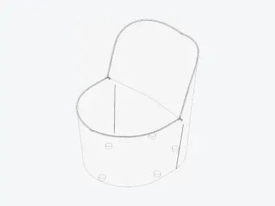 Sofa - Contemporary - Number - Chair E - Swivel Plate Foot Low-poly 3D model