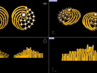 Fancy Gold Top Earring - 0011 3D print model