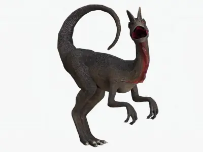 Basic Rigged Dilophosaurus With 4K Textures Low-poly 3D model