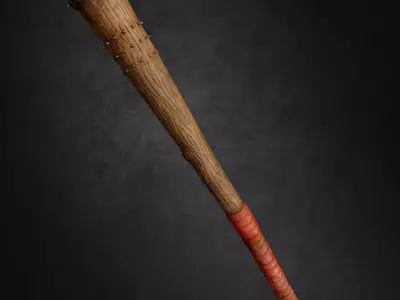 Wooden Bat PBR low-poly game ready Low-poly 3D model