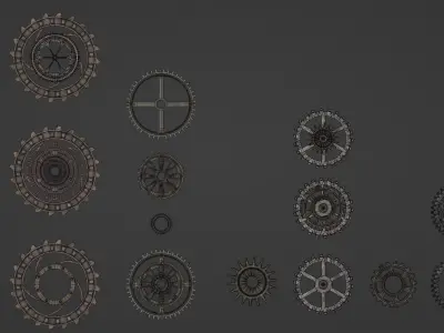 Rusty Gears Set 3D model