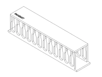 ORGANIZADOR rectangular shelf with two rows of drawers 3D model