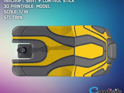 SPORT AIRPLANE SEAT and CONTROL STICK  3D model