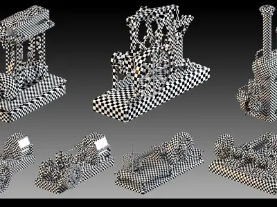 7- Steampunk Engines- Vol 03 Low-poly 3D model