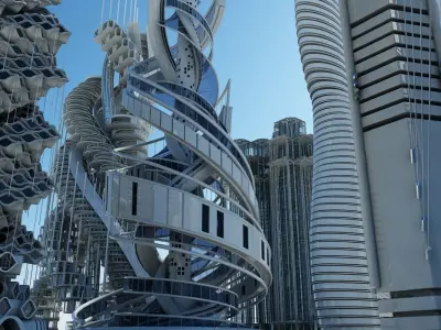 Futuristic Skyscrapers 3D model