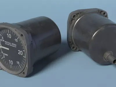 Analog VSI for Aircraft Panel Dirt 3D model