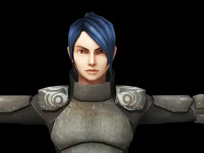 Warrior Low Poly Game Male Character  Low-poly 3D model