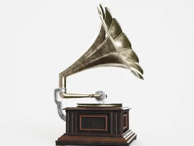 Vintage gramophone 3D model